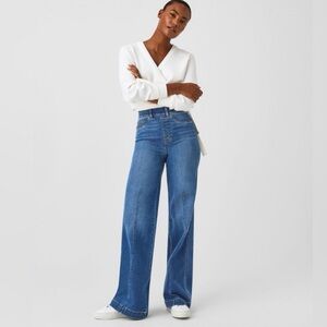 SPANX Blue Flare & Wide Leg Jeans